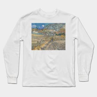 Landscape at Saint-Remy (Enclosed Field with Peasant) by Vincent van Gogh Long Sleeve T-Shirt